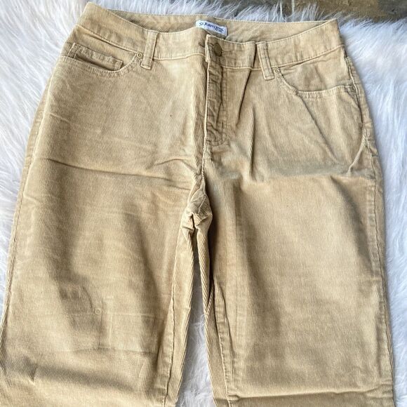 St. John's Bay Pants Size 10 Corduroy Tan Beige Khaki Bootcut Stretch Work Women - Picture 3 of 10